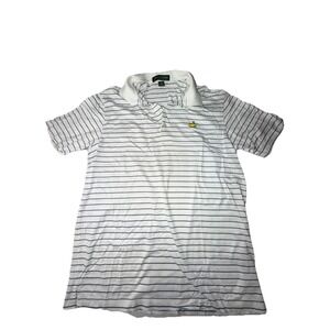 Masters Amen Corner Polo Two-Ply Mercerized Stripe Pima Cotton Golf Shirt M